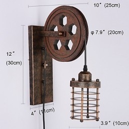 Kinkiet przemysłowy retro żelazny kreatywny osobowość podnośna lampa ścienna