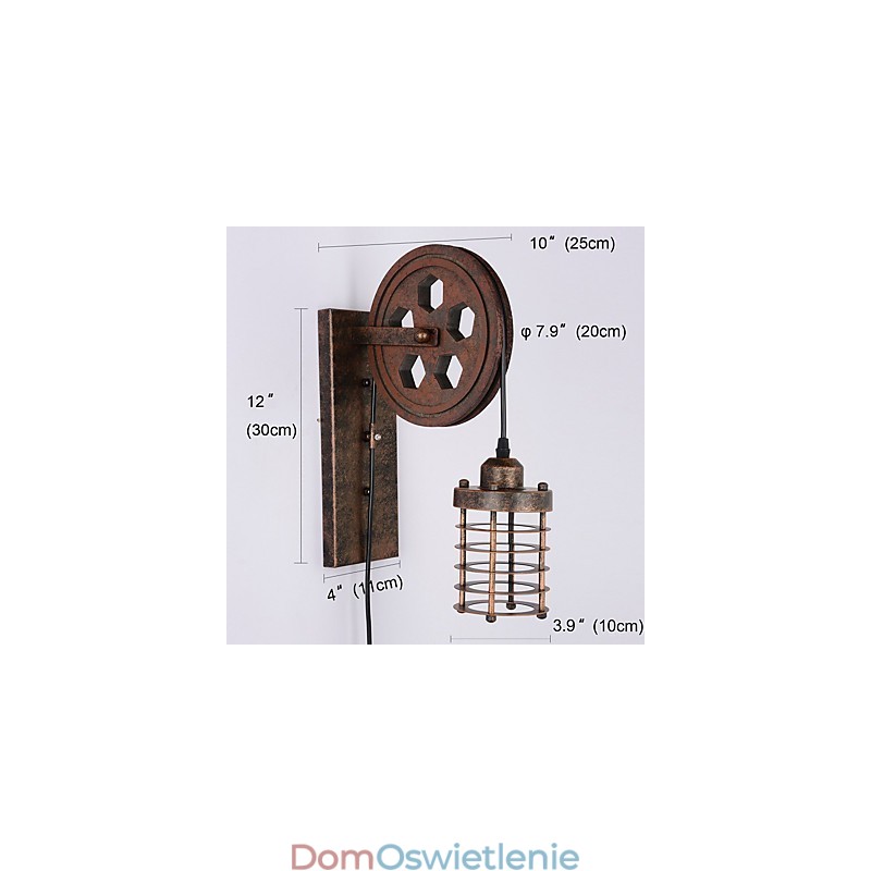 Kinkiet przemysłowy retro żelazny kreatywny osobowość podnośna lampa ścienna