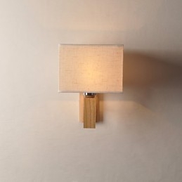 Prosta lampa ścienna, lampka nocna, biurko z abażurem z tkaniny i litego drewna do sypialni, komody, salonu, pokoju dziecięcego