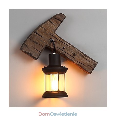 Pojedyncza głowica przemysłowa Vintage Retro drewniana metalowa malowana lampa ścienna do domu hotelowego korytarza dekoracja ścienna Pojedyncza głowica przemysłowa Vintage Retro drewniana metalowa malowana lampa ścienna do domu hotelowego korytarza dekoracja ścienna