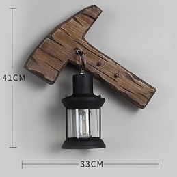 Pojedyncza głowica przemysłowa Vintage Retro drewniana metalowa malowana lampa ścienna do domu hotelowego korytarza dekoracja ścienna