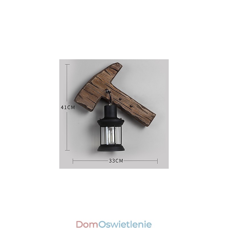 Pojedyncza głowica przemysłowa Vintage Retro drewniana metalowa malowana lampa ścienna do domu hotelowego korytarza dekoracja ścienna
