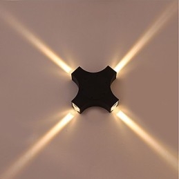 Zintegrowana prosta nowość w stylu wiejskim do ochrony oczu, kinkiety ścienne z oświetleniem otoczenia, Cross Star, wodoodporna lampa ścienna na zewnątrz i na podwórko