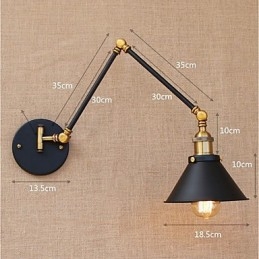 Styl vintage, galwanizowany, do miniaturowych lamp z ruchomym ramieniem, do ochrony oczu i oświetlenia downlight z ruchomym ramieniem