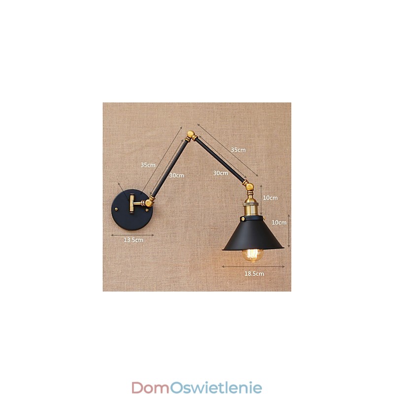 Styl vintage, galwanizowany, do miniaturowych lamp z ruchomym ramieniem, do ochrony oczu i oświetlenia downlight z ruchomym ramieniem