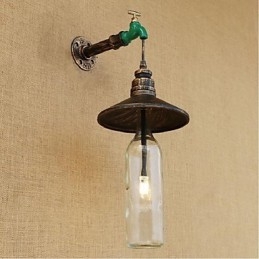 Edison Retro Dekoracyjna Fajka Wodna Butelka Wina Kinkiet Lampa Ścienna