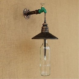 Edison Retro Dekoracyjna Fajka Wodna Butelka Wina Kinkiet Lampa Ścienna
