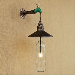 Edison Retro Dekoracyjna Fajka Wodna Butelka Wina Kinkiet Lampa Ścienna