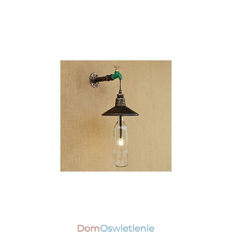 Edison Retro Dekoracyjna Fajka Wodna Butelka Wina Kinkiet Lampa Ścienna