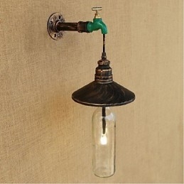 Edison Retro Dekoracyjna Fajka Wodna Butelka Wina Kinkiet Lampa Ścienna