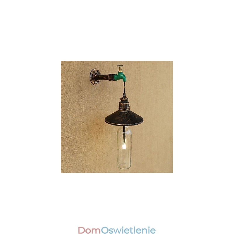 Edison Retro Dekoracyjna Fajka Wodna Butelka Wina Kinkiet Lampa Ścienna