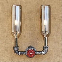 Lampa ścienna w kształcie butelki na wodę, szara