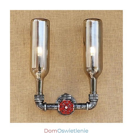 Lampa ścienna w kształcie butelki na wodę, szara