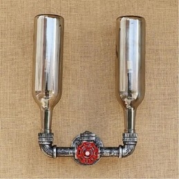 Lampa ścienna w kształcie butelki na wodę, szara