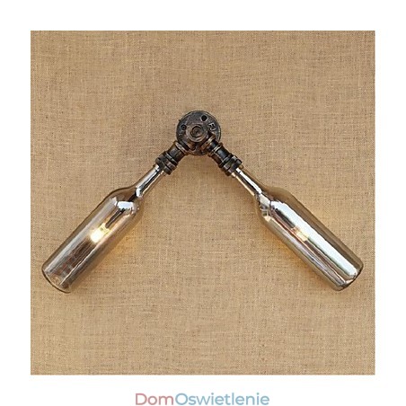 Retro American Village Creative Industry Wind Designer Water Bottle Kinkiet Ścienny Światło Szare