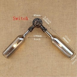 Retro American Village Creative Industry Wind Designer Water Bottle Kinkiet Ścienny Światło Szare