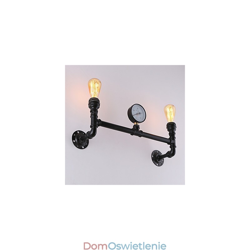Vintage Industrial Pipe Wall Lights Black Creative Lights Restaurant Cafe Bar Decoration lighting With 2 Lights Painted Finish