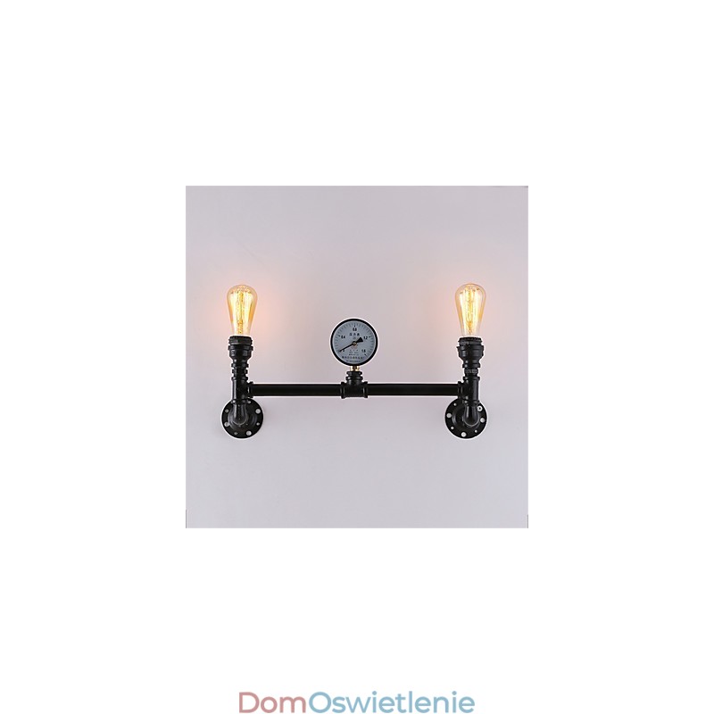 Vintage Industrial Pipe Wall Lights Black Creative Lights Restaurant Cafe Bar Decoration lighting With 2 Lights Painted Finish
