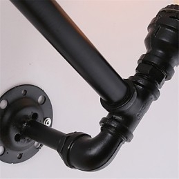 Vintage Industrial Pipe Wall Lights Black Creative Lights Restaurant Cafe Bar Decoration lighting With 2 Lights Painted Finish