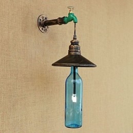 Żelazna rura Retro Bar Hotel Dekoracja Rura Butelka Lampa Ścienna