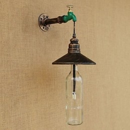 Żelazna rura Retro Bar Hotel Dekoracja Rura Butelka Lampa Ścienna