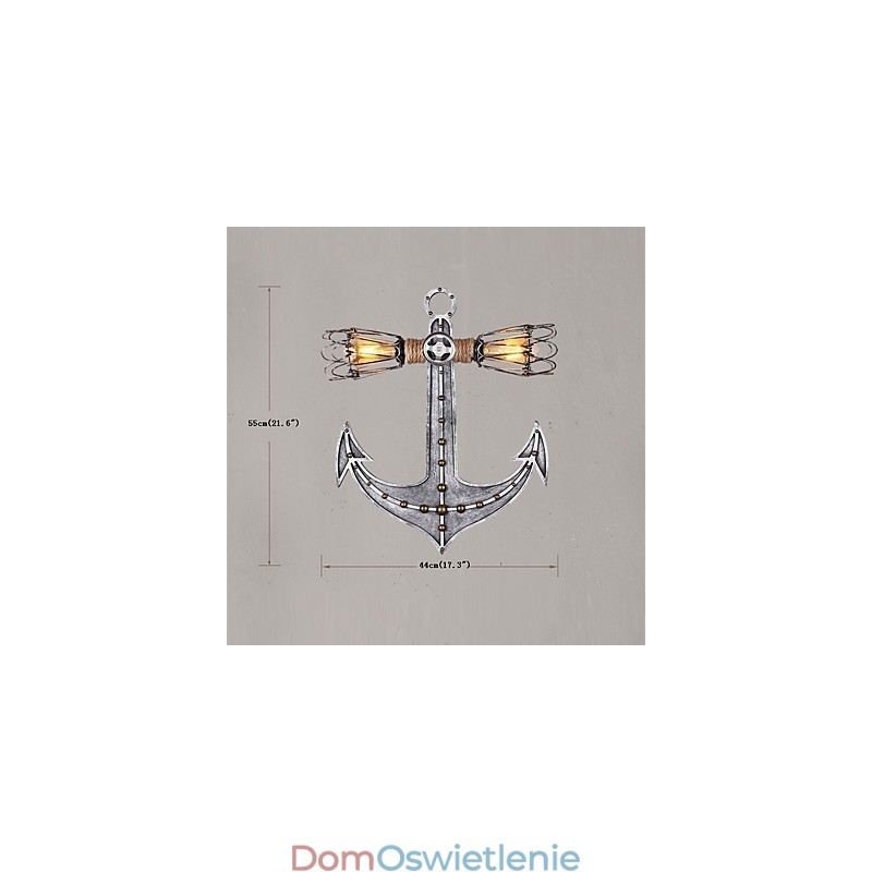 Vintage Industrial Wall Lights Drewno Łódź Kotwica Kształt Kreatywna Restauracja Kawiarnia Bar Dekoracja oświetlenie
