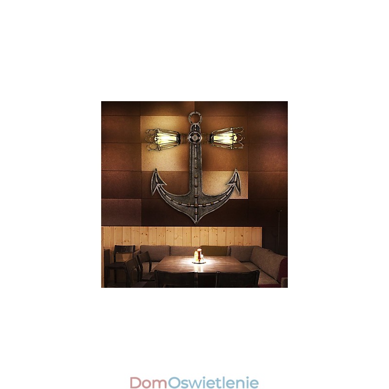 Vintage Industrial Wall Lights Drewno Łódź Kotwica Kształt Kreatywna Restauracja Kawiarnia Bar Dekoracja oświetlenie