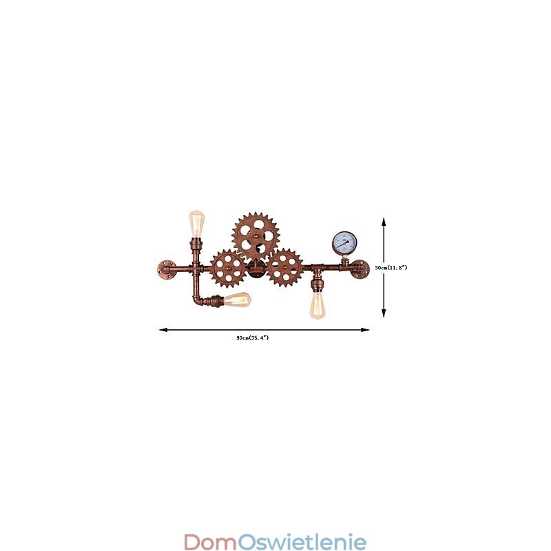 Vintage Industrial Pipe Wall Lights Wood Helm Shape Kreatywne obrotowe światła Restauracja Kawiarnia Bar Dekoracja oświetlenie