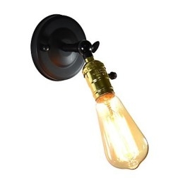 Żelazna lampa ścienna Czarna prosta lampa ścienna retro pojedyncza głowica dekoracyjna lampa ścienna w stylu europejskim
