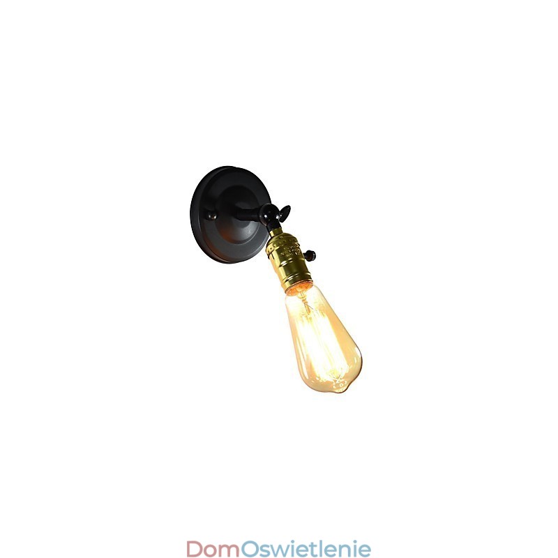 Żelazna lampa ścienna Czarna prosta lampa ścienna retro pojedyncza głowica dekoracyjna lampa ścienna w stylu europejskim