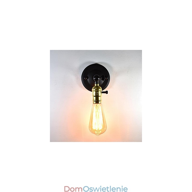 Żelazna lampa ścienna Czarna prosta lampa ścienna retro pojedyncza głowica dekoracyjna lampa ścienna w stylu europejskim