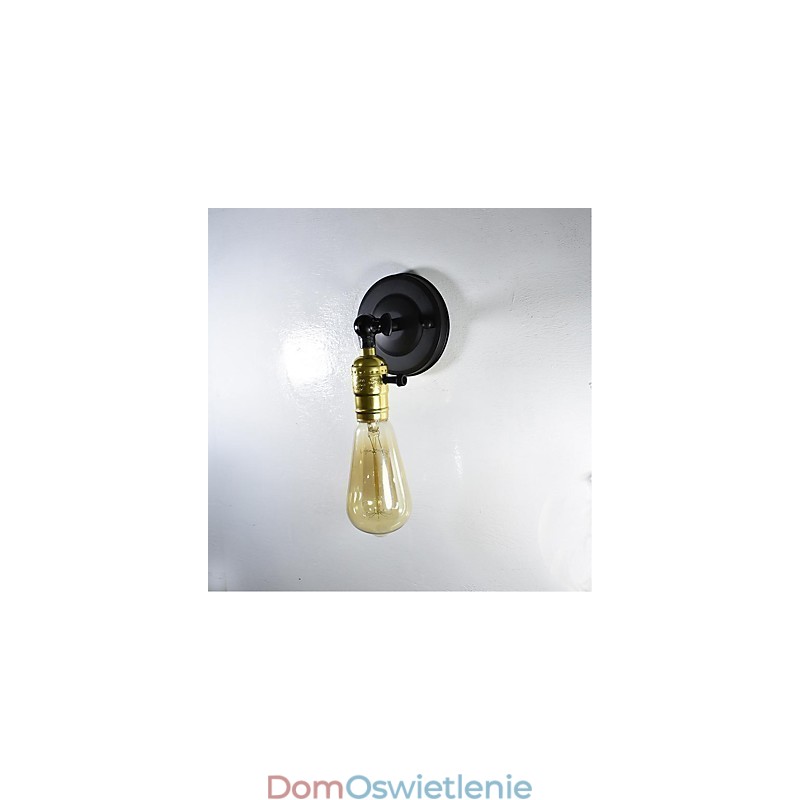 Żelazna lampa ścienna Czarna prosta lampa ścienna retro pojedyncza głowica dekoracyjna lampa ścienna w stylu europejskim