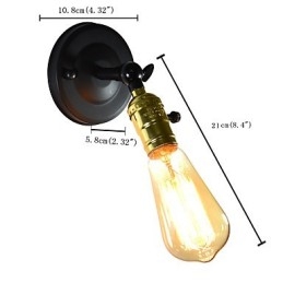 Żelazna lampa ścienna Czarna prosta lampa ścienna retro pojedyncza głowica dekoracyjna lampa ścienna w stylu europejskim