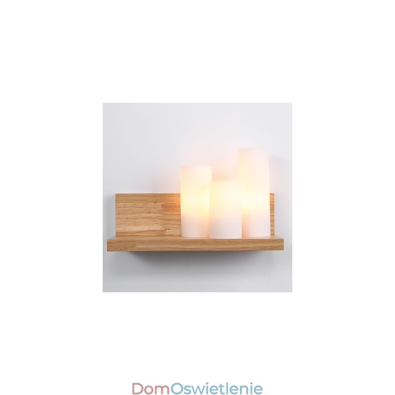 Kinkiety drewniane 3 światła wiejskie