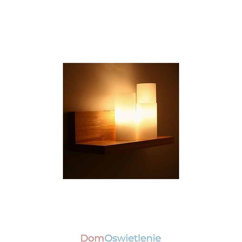 Kinkiety drewniane 3 światła wiejskie