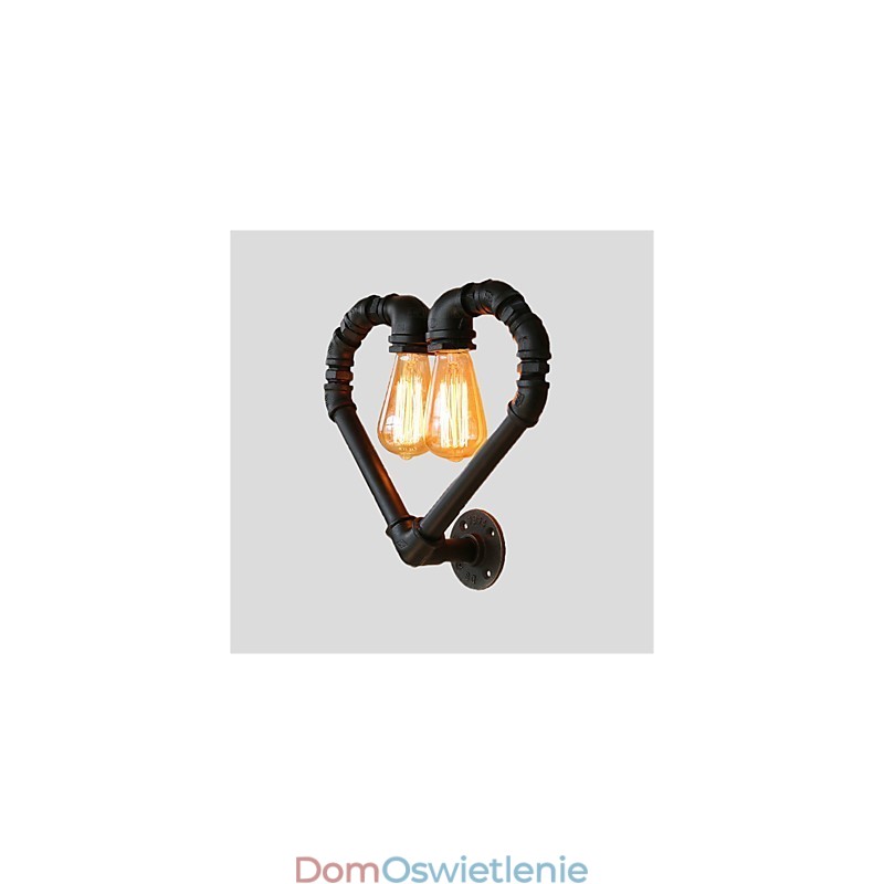 Vintage Water Pipe Kochające Serce Kreatywne Kinkiety Industrialne Salon Restauracja Bary Kawiarnia Dekoracja Kinkiety Ścienne