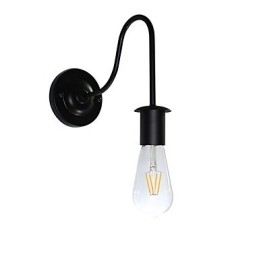 Kinkiety ścienne Żelazna lampa ścienna Głupia czarna lampa świetlna na ścianie