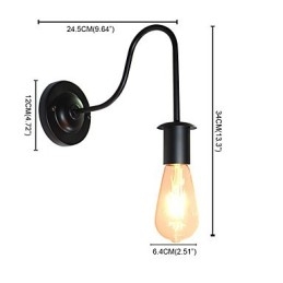 Kinkiety ścienne Żelazna lampa ścienna Głupia czarna lampa świetlna na ścianie