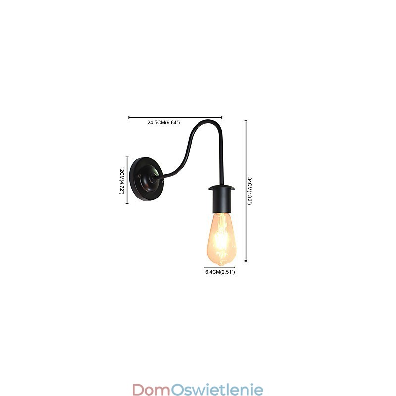 Kinkiety ścienne Żelazna lampa ścienna Głupia czarna lampa świetlna na ścianie