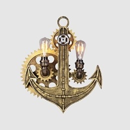 Vintage Industrial Wall Lights Wood Gear Shape Kreatywne obrotowe światła Restauracja Kawiarnia Bar Dekoracja oświetlenie