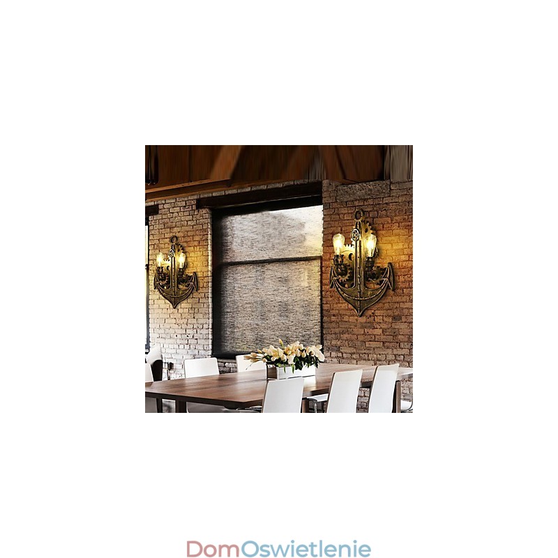 Vintage Industrial Wall Lights Wood Gear Shape Kreatywne obrotowe światła Restauracja Kawiarnia Bar Dekoracja oświetlenie