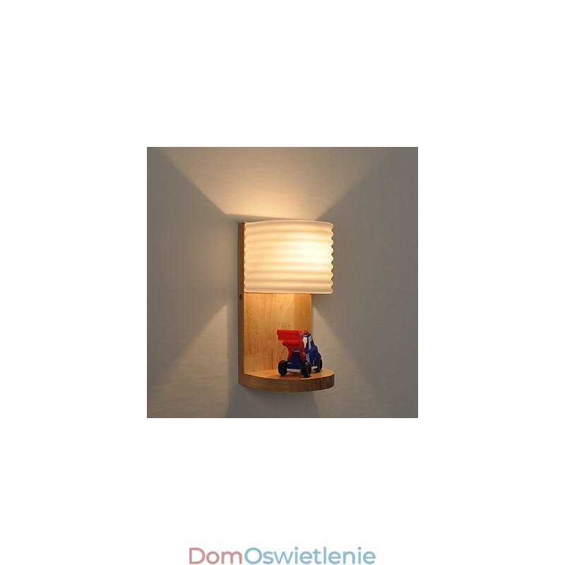 Prosta lampa ścienna, lampka nocna, biurko z kloszem szklanym i litego drewna do sypialni, komody, salonu, pokoju dziecięcego, akademika, stolika kawowego, biblioteczki