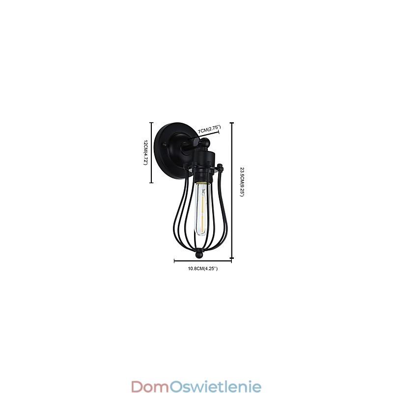 Malowana stalowa lampa ścienna Dumb Black American Coffee Decoration Retro lampa ścienna Lightsaber Lamp na ścianie