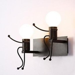 Amerykańska lampa ścienna z żelaza Kreatywna sypialnia Lampa ścienna przy łóżku Ciepła lampa ścienna do przejścia Złoczyńca