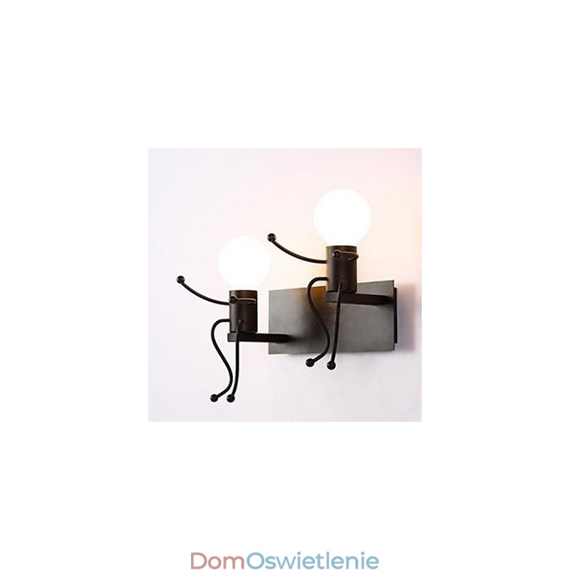 Amerykańska lampa ścienna z żelaza Kreatywna sypialnia Lampa ścienna przy łóżku Ciepła lampa ścienna do przejścia Złoczyńca