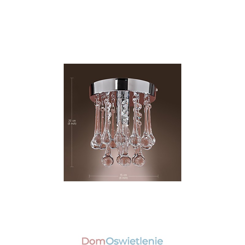 Nowoczesny współczesny kryształowy mini styl chromowany montaż natynkowy