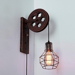 Kinkiet przemysłowy retro żelazny kreatywny osobowość podnośna lampa ścienna