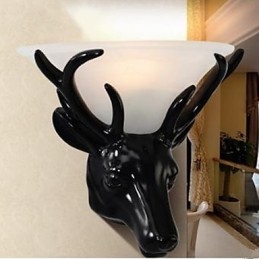 Nowoczesna i kontraktowa lampa ścienna Deer Head Fashion Creative Living Room Bedroom Wall Lamp