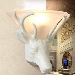 Nowoczesna i kontraktowa lampa ścienna Deer Head Fashion Creative Living Room Bedroom Wall Lamp