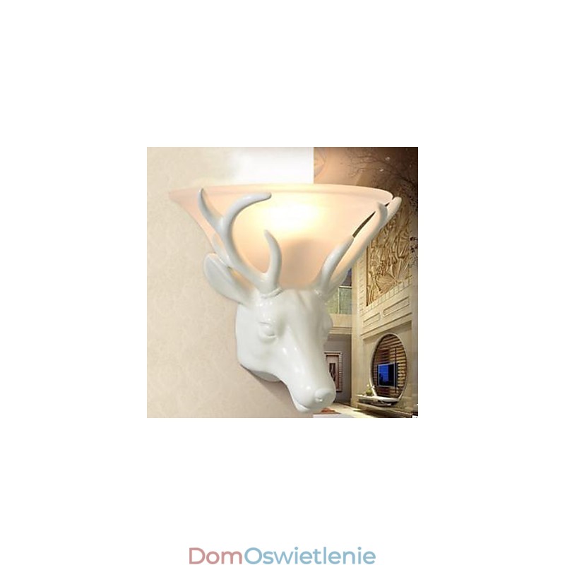 Nowoczesna i kontraktowa lampa ścienna Deer Head Fashion Creative Living Room Bedroom Wall Lamp